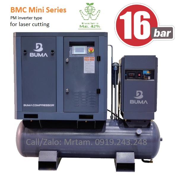 MÁY NÉN KHÍ BUMA 15KW/20HP, 16BAR, BMC-15VH