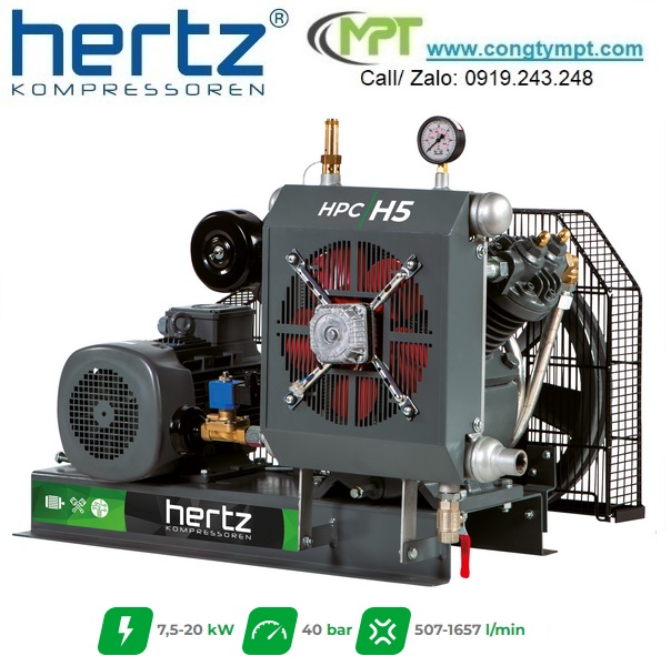 MÁY NÉN KHÍ PISTON CAO ÁP HERTZ 40BAR, HPC-H5